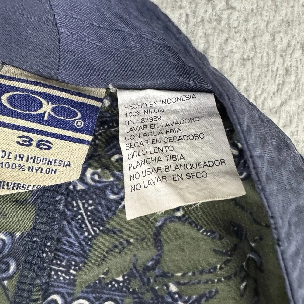 OP Ocean Pacific Swim Trunks Mens sz 36 Blue‎ Green Floral Board Shorts Vtg Y2k